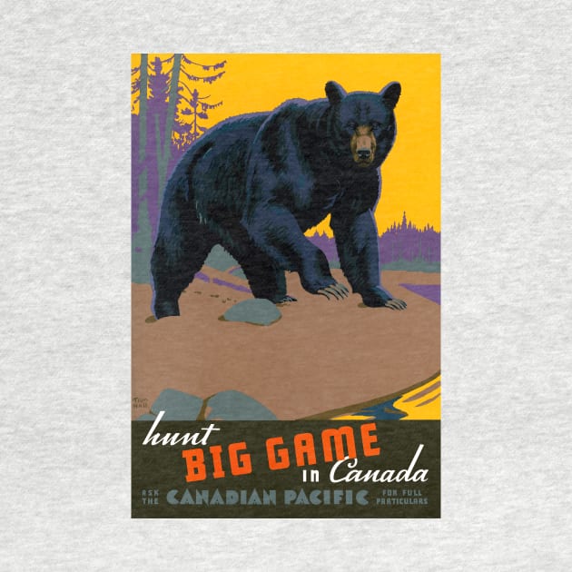 Vintage Travel Poster Canada Hunt Big Game by vintagetreasure